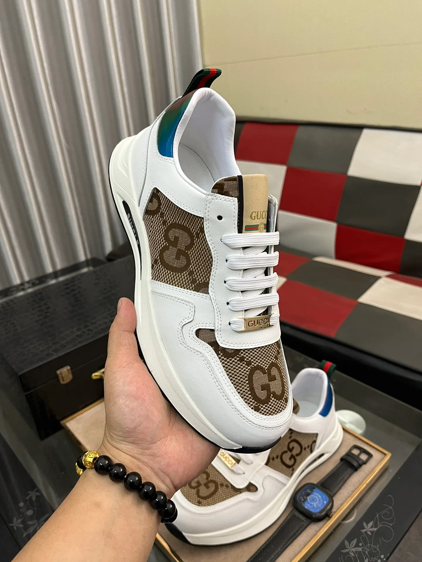 Men's Men's Shoes 💰420 ⌚️⌚️[GUCCI] Gucci men's casual shoes are absolutely popular 🔥The ultimate matching item for trendy men! Irresistible charm of super texture, the main recommendation, the upper is made of high-quality cowhide + breathable fabric, sheepskin feet, wear-resistant rubber sole, noble and elegant! Extremely comfortable🎁🎁You can be as handsome as you want💪 Size: 38-44!